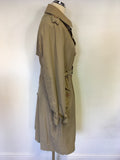 JIGSAW BEIGE COTTON BLEND BELTED KNEE LENGTH TRENCHCOAT / MAC SIZE M