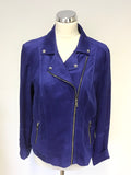 BRAND NEW GERRY WEBER ELECTRIC BLUE SUEDETTE BIKER JACKET SIZE 14