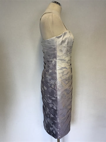 BRAND NEW MASCARA SILVER GREY FLORAL PRINT DRESS & BOLERO JACKET SIZE 12