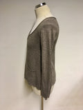 WHITE STUFF WILD MUSHROOM SCOOP NECK CARDIGAN SIZE 10