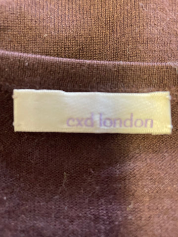 CXD LONDON BROWN SILK & CASHMERE LONG SLEEVE JUMPER SIZE S