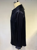 BRAND NEW MARKS & SPENCER AUTOGRAPH NAVY BLUE SILK BLOUSE SIZE 16