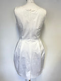 PAUL SMITH ITALIAN CLOTH WHITE SLEEVELESS FIT & FLARE DRESS SIZE 44 UK 12