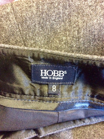 HOBBS GREY WOOL CROP TROUSERS SIZE 8