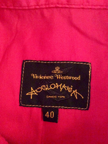 VIVIENNE WESTWOOD ANGLOMANIA HOT PINK CAP SLEEVE SHIRT SIZE 40 UK 12