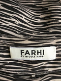 NICOLE FARHI BLACK & GREY PRINT SILK  SHIFT DRESS SIZE 6