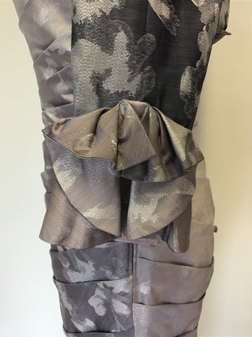 BRAND NEW MASCARA SILVER GREY FLORAL PRINT DRESS & BOLERO JACKET SIZE 12