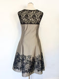 COAST SILVER GREY & BLACK FLORAL PATTERNED SPECIAL OCCASION DRESS SIZE 10