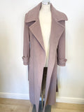 PAUL COSTELLOE DRESSAGE MAUVE WOOL & ANGORA BEND FULL LENGTH TIE WAIST COAT SIZE 12