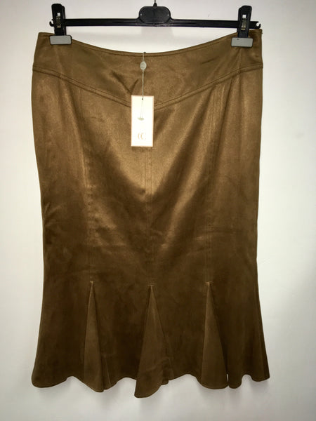 BRAND NEW COUNTRY CASUALS SEPIA BROWN CALF LENGTH SKIRT SIZE 14
