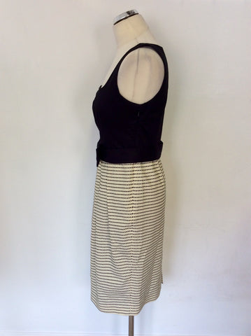 COAST BLACK & CREAM WITH BOW TRIM BELT OCCASION DRESS SIZE 12