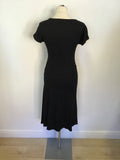 WHISTLES BLACK CAP SLEEVE STRETCH JERSEY DRESS SIZE 12 ALSO SIZE 8/10
