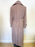 PAUL COSTELLOE DRESSAGE MAUVE WOOL & ANGORA BEND FULL LENGTH TIE WAIST COAT SIZE 12