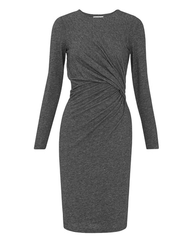 WHISTLES ISABELLA GREY MARL JERSEY BODYCON DRESS SIZE 8
