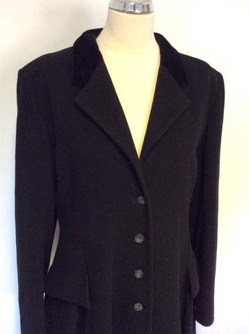 LAURA ASHLEY BLACK PURE NEW WOOL LONG COAT SIZE 12