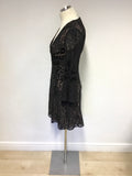 FRENCH CONNECTION BLACK LACE BEADED SPECIAL OCCASION DRESS SIZE 8