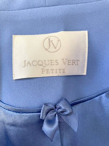 JACQUES VERT PETITE BLUE CROPPED OCCASION JACKET SIZE 12