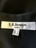 LK BENNETT BLACK SLEEVELESS SILKY PANEL SLEEVELESS TOP SIZE 10