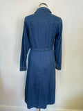 BLUE 73 DENIM BLUE LONG SLEEVE BUTTON FRONT DRESS SIZE 10