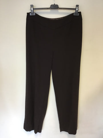 HOBBS DARK BROWN WOOL JACKET & TROUSER SUIT SIZE 12/14