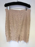 LK BENNETT WARD PUTTY/ NUDE LACE PENCIL SIZE 14