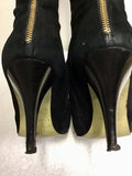MODA IN PELLE BLACK SUEDE KNEE LENGTH HEELS SIZE 7.5/41