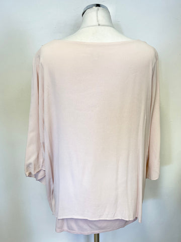 PHASE EIGHT PINK DOUBLE LAYERED BATWING TOP SIZE L