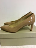 HOBBS CAMEL PATENT LEATHER HEELS SIZE 5.5/ 38.5