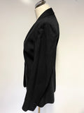REISS AMBROSE BLACK PINSTRIPE WOOL BLEND TROUSER SUIT SIZE 14