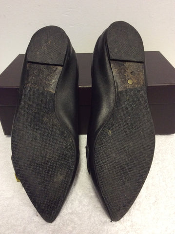 MULBERRY TILLIE BLACK LEATHER BALLERINA FLATS SIZE 7/40