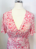 LILY AND LIONEL ‘SAGE’ PINK BLOSSOM SHORT SLEEVE MAXI DRESS SIZE XS UK 8/10