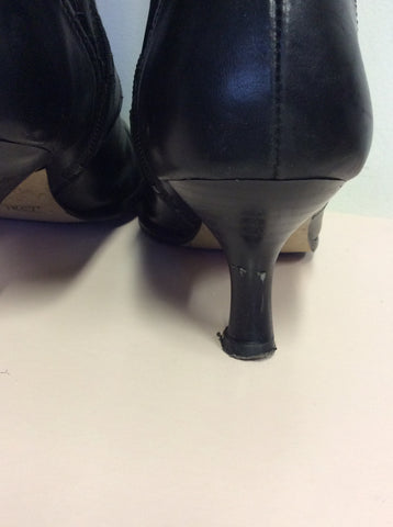 DUO BLACK LEATHER KNEE LENGTH BUCKLE TRIM BOOTS SIZE 5/38