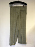MARGARET HOWELL BLACK & WHITE PRINCE OF WALES CHECK WOOL TROUSERS SIZE 10