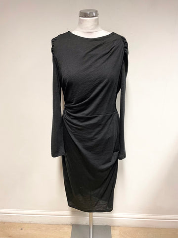 WHISTLES DARK GREEN JERSEY LONG SLEEVED PENCIL DRESS SIZE 14