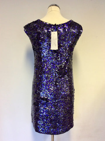 Brand New French Connection Purple & Silver Sequin Dress Size 6