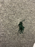 RALPH LAUREN POLO GREY LONG SLEEVE POLO SHIRT SIZE S