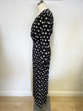 BRAND NEW SOMERSET BY ALICE TEMPERLEY BLACK & WHITE SPOT LONG SLEEVE JUMPSUIT SIZE 10