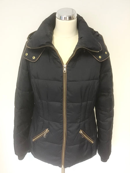 PER UNA NAVY BLUE DETACHABLE HOOD PADDED JACKET SIZE M