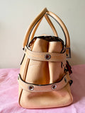 LUELLA TANGERINE SCALLOP BABY GISELE CALF LEATHER TOTE BAG