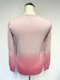 BODEN 100% CASHMERE TWO TONE PINK SHADED LONG SLEEVE JUMPER SIZE 10