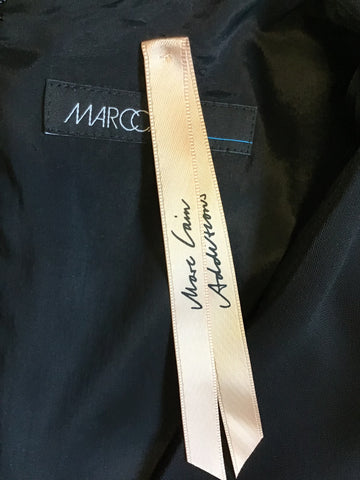 BRAND NEW MARCCAIN BLACK BEADED & JEWEL TRIM 3/4 SLEEVE SHIFT DRESS SIZE N5 UK 14/16