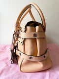 LUELLA TANGERINE SCALLOP BABY GISELE CALF LEATHER TOTE BAG