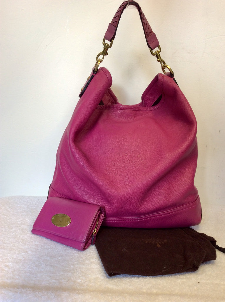 MULBERRY FUSHIA PINK LEATHER OVERSIZE EFFIE HOBO BAG MATCHING