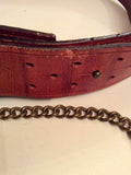 ALL SAINTS CHESTNUT BROWN LEATHER & BRASS CHAIN BELT SIZE M