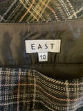 EAST GREEN & MUSTARD CHECK A-LINE SKIRT SIZE 10