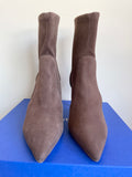 BRAND NEW IN BOX STUART WEITZMAN TAUPE SUEDE & GOLD HEEL ANKLE BOOTS SIZE 6/39