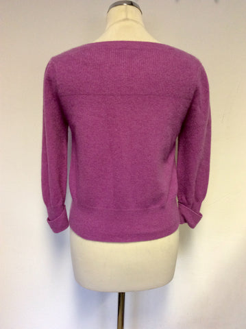 MARKS & SPENCERS AUTOGRAPH ORCHID PINK CASHMERE CARDIGAN SIZE 14
