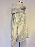 MINT VELVET LIGHT GREY & WHITE SNOWFLAKE JUMPER & MATCHING HAT & SCARF SIZE 14