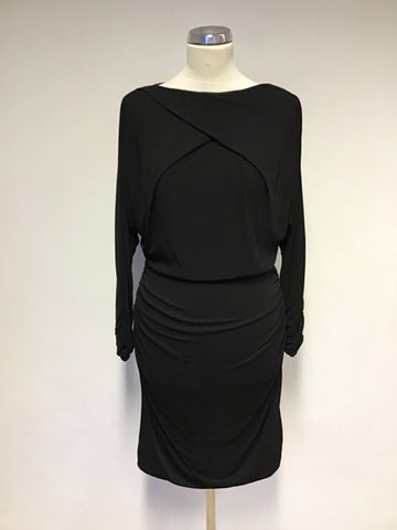 KAREN MILLEN BLACK 3/4 SLEEVE PENCIL DRESS SIZE 12