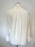 HOBBS WHITE 3/4 SLEEVE FRILL TRIM BLOUSE/ TOP SIZE 12